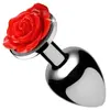 XR Brands Plug Anal Métal Bijou Red Rose Small