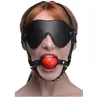 XR Brands Harnais coquin ajustable avec bandeau pour les yeux et bâillon-boule