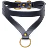 XR Brands Bondage Baddie - Collier avec anneau - Noir/Doré