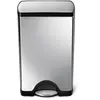 Poubelle rectangulaire à pédale 38L code j inox - Simplehuman