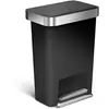 Simplehuman Poubelle rectangulaire à pédale 45L code k noire - - Noir - Plastique