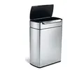Simplehuman Poubelle Rectangulaire Touch-bar 2x24l Inox Mat