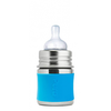 Pura - Biberon évolutif en inox - 150 ml - Tétine - Bleu