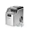 EUHOMY Machine à glaçons en acier inoxydable, 24 glaçons en 13 minutes, 24 kg/24 h, machine à glaçons gastro, auto-nettoyante, 3,2 l, avec pelle à glace et panier pour la maison, la cuisine, le