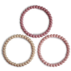 mushie Anneau de dentition bracelet perles Linen/Peony/Pale Pink lot de 3