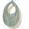 Lot de 2 bavoirs en mousseline Roman Green-Fog