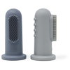 mushie Brosse à dents enfant à doigt gris pierre/alizés lot de 2