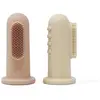 mushie Brosse à dents enfant à doigt beige/sable lot de 2