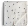 Mushie Maxi lange en coton bio Baleine (120 x 120 cm)