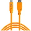 Câble usb-c vers micro usb b 3.0 tetherpro cuc3315 - orange 4.60m