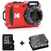 Appareil photo Compact KODAK WPZ2 Rouge Pack 2e batterie+carte SD 16g