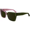 Calvin Klein Jeans Women's Sunglasses CKJ24606S - Pink To Khaki with Solid Brown Lens