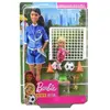 Mattel - Barbie Métiers -Coffret poupée Coach de Football brune avec f...