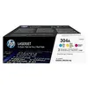 HP 304A CF372AM pack de 3, toners d'origine, cyan magenta et jaune