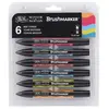 Winsor & Newton 6 marqueurs Brushmarkers - Tons moyens