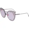 Salvatore Ferragamo  Lunettes de soleil en métal pour femme SF178SM avec verres nuageux TU violet