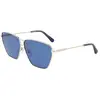 Salvatore Ferragamo Lunettes de soleil géométriques SF240S pour femme TU or