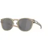 Oakley Men's OO9265 Latch Oval Sunglasses, Matte Sepia/Prizm Black Polarized, 53 mm