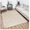 Surya LIVABLISS Tapis de Salon à Poils Longs Doux Shaggy Bohème NOUR 130x170cm Ivoire/Beige