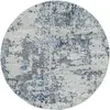 SURYA Tapis rond abstrait moderne bleu gris blanc ø 160 cm SARAH