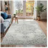 SURYA LIVABLISS Tapis de Salon à Poils Courts Doux Vintage Oriental LOLA 160x220cm Gris/Ivoire
