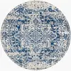 Surya Tapis Rond Vintage Oriental Bleu/Blanc Ø 160