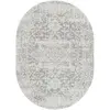 SURYA Tapis oval vintage oriental gris blanc 200x275 cm JULIETTE