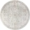Surya - Tapis Rond Vintage Lavable en Machine Gris/Jaune ø 200 cm