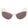 Lunettes Adidas OR0089 blanc avec verres à effet miroir marron femme