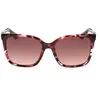 Lunettes Guess Square Shape Injected rouge noir avec verres à effet miroir grenat femme