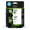 HP 301 pack de 2 cartouches d'encre noir/trois couleurs authentiques