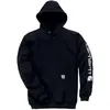 Carhartt Midweight Sleeve Logo Capuche, noir, taille XS pour Hommes