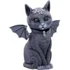 Nemesis Now Figurine Chat Malpuss Ailé Noir 24cm