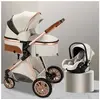 BAZARLAND30 Poussette 3 en 1 Bébé Combinée Siège-Auto Nacelle Trio Rév...
