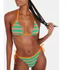 Bas de maillot de bain rayé rétro FARA HYPERSTRIPE 