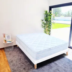 LUXURY LITERIE Ensemble Matelas 140x190 cm, Thermotec, 24 cm, mémoire de forme, ferme, face été/hiver + sommier blanc ep 13cm pas cher