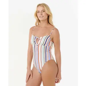 Rip Curl Oceanic Stripe Good Coverage One Piece Swimsuit S pas cher