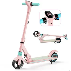Trottinette Electrique Enfant ELSCOOT S3 Pliable - Léger Ultra Portable - écran LCD - 130W - 8 km - Pour 6 à 12 ans- RoseVendu parcdiscount