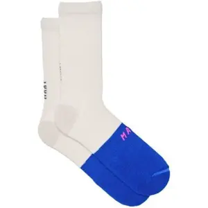 Chaussettes MAAP Division Merino blanc bleu cobalt - S-M
