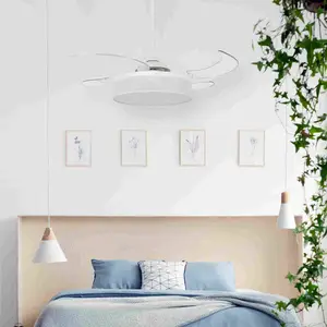 Beacon Lighting Beacon ventilateur de plafond lumière Fanaway Fraser blanc/clair silencieuxVendu parluminaire