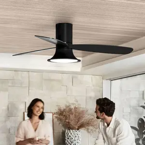 Lucci Air Beacon Lighting Beacon Ventilateur de plafond avec lumière Flusso noir 132cm silencieuxVendu parluminaire