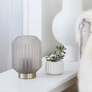 Beacon Lighting Beacon Lampe à poser Clancy, abat-jour en verre blanc,... pas cher