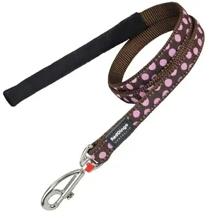 RedDingo Laisse Confort Marron Pois Rose 1,2x 20mm pas cher
