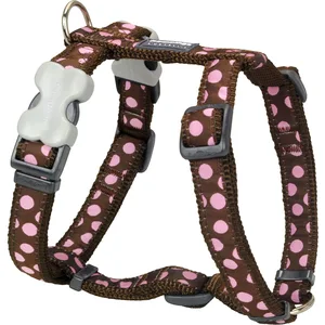 RED DINGO HARNAIS RÉGLABLE POUR CHIEN MARRON POIS ROSE 37-55 CM 15 MM pas cher