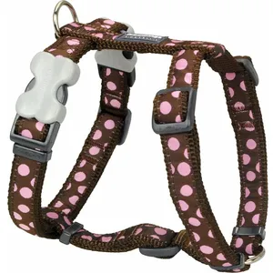 RED DINGO HARNAIS RÉGLABLE POUR CHIEN MARRON POIS ROSE 45-69 CM 20 MM pas cher