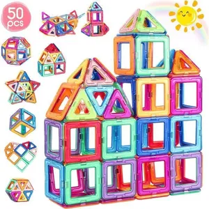 50 Pièces Blocs de Construction Magnétiques, GENOSSEN Jeux Cadeaux Jou... pas cher