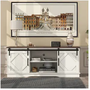 MODFU Redom - Grand meuble tv, Sideboard en bois, avec 2 portes coulis... pas cher