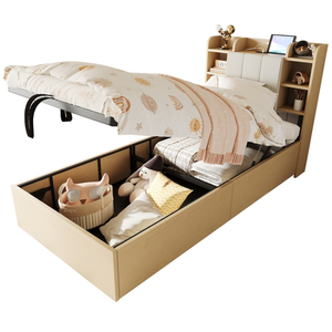 REDOM Lit coffre simple 90x200cm, usb + type-c, tête de lit avec range... pas cher