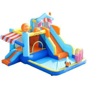 WISHDOR Château gonflable avec souffleur, trampoline, toboggan aquatiq...Vendu parrue-du-commerce