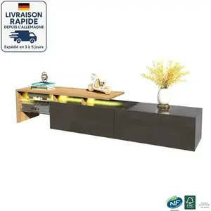 MODENVIE Meuble TV 170cm - Lignes épurées - Design moderne - Rangement... pas cher